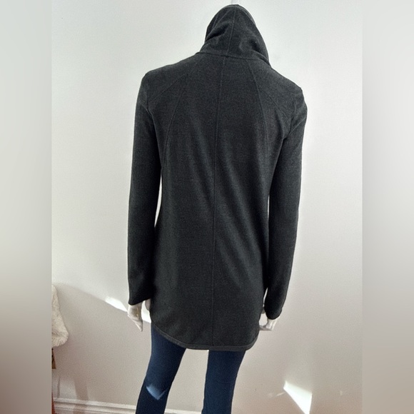 Helmut Lang Charcoal Gray Draped wool and leather jacket size S - Picture 6 of 10